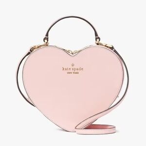 Kate Spade Love Shack Heart Crossbody Hand Bag Tea Rose Pink Patent Leather